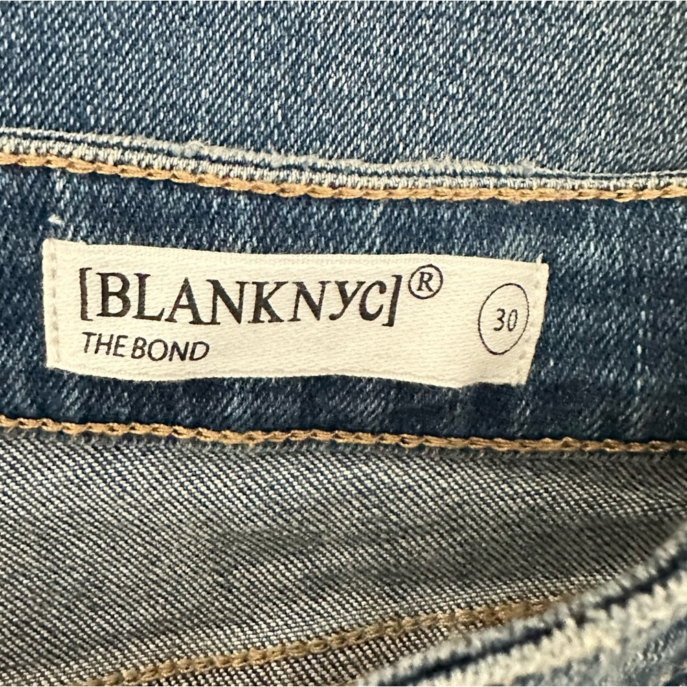 Blank NYC Blue Mid-Rise Skinny Organic Cotton Raw Hem Denim Jeans Size 30 - Picture 10 of 13